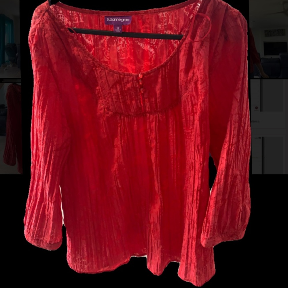 Ruby red mom style blouse ❤️❤️ - Picture 1 of 5